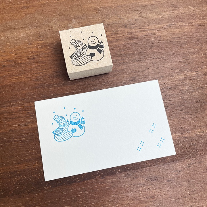 12月のマールちゃん 雪だるま 季節 イラストスタンプ