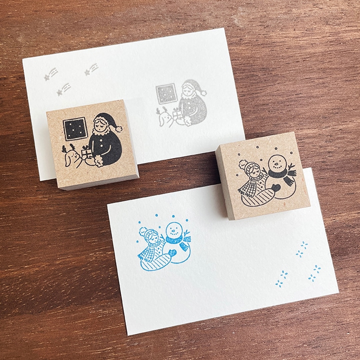 12月のマールちゃん 雪だるま 季節 イラストスタンプ