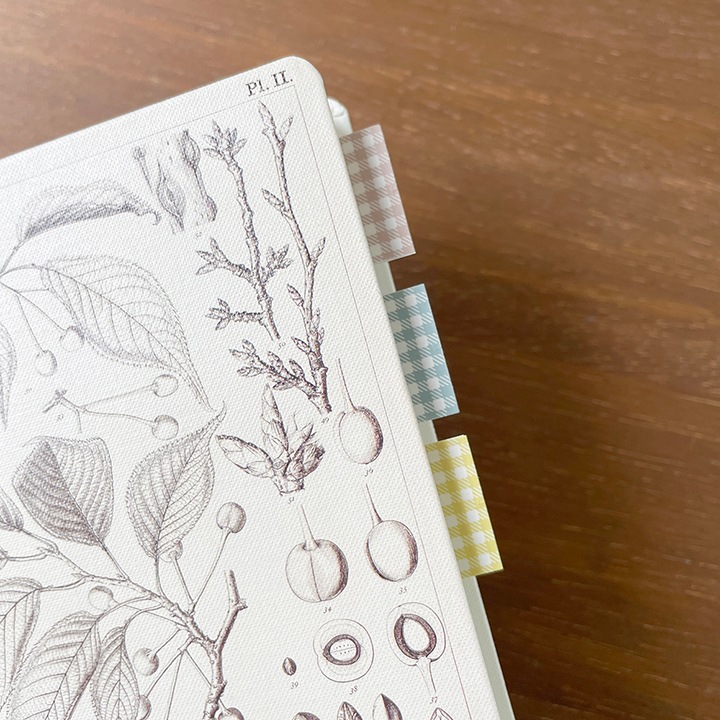 ラベラーシール ギンガムチェック ダスティーブルー