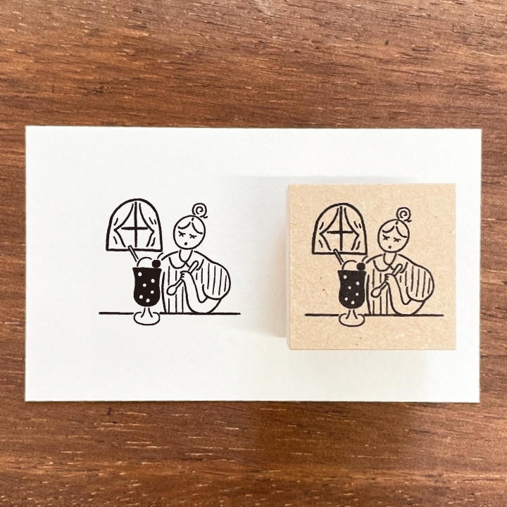 7月のマールちゃん 純喫茶 季節 イラストスタンプ