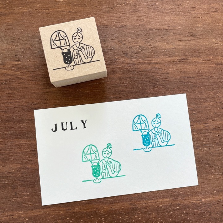 7月のマールちゃん 純喫茶 季節 イラストスタンプ