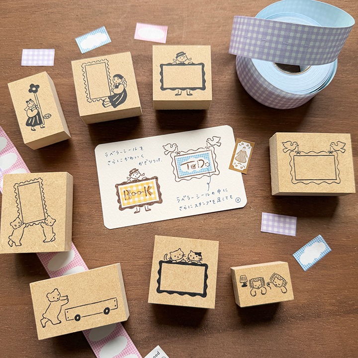 ラベとも スタンプ フラッグ・女の子｜ラベラーシールと組み合わせて