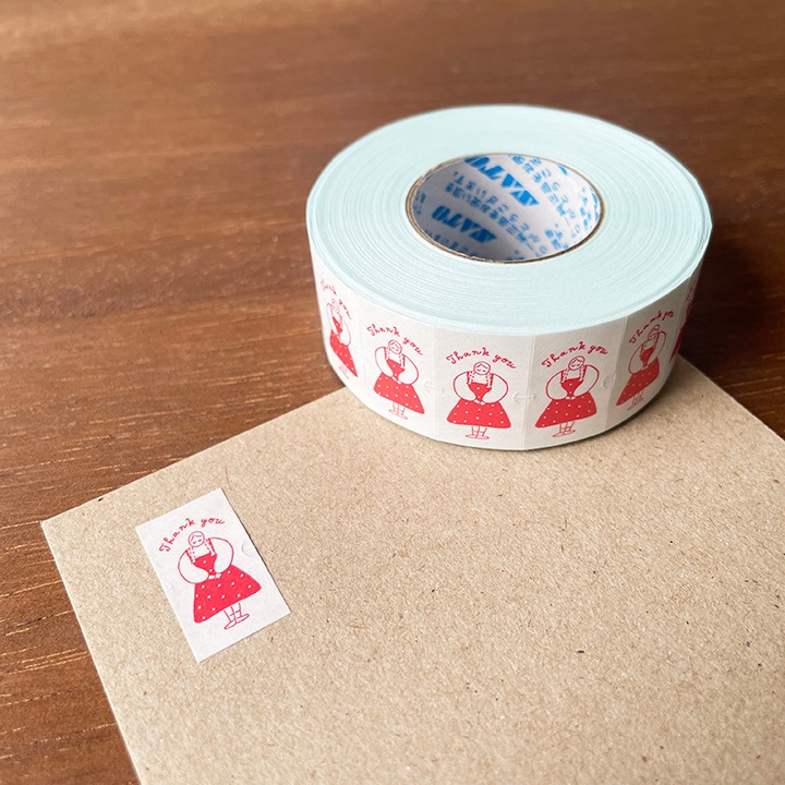 ラベラーシール マールちゃん Thankyou 赤 | その他文具,ラベラー