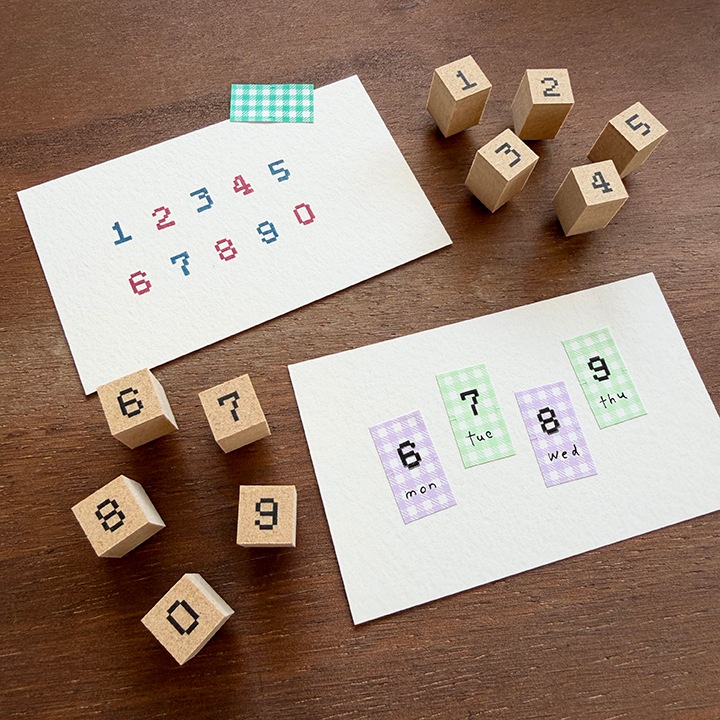 数字スタンプセット・ピクセル（b-499）