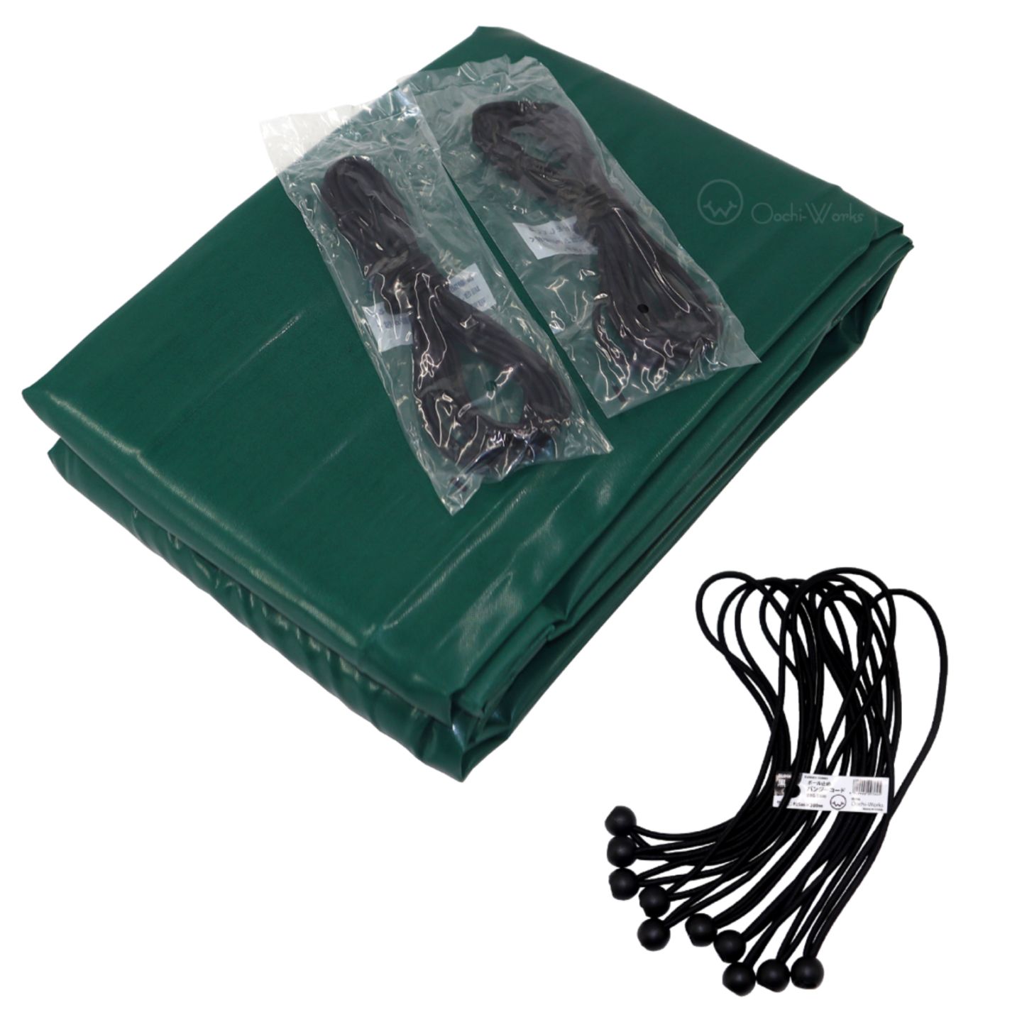 バンジーコード 10本付 トラックシート グリーン 2tトラック 2.3m×3.6m 厚手 荷台シート 荷台カバー 送料無料