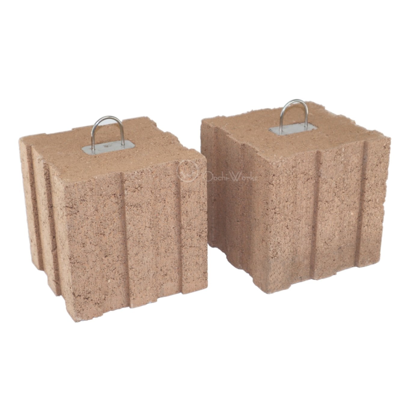 ウェイトブロック ブラウン 2個セット リング付きウェイト ガーデンウェイト