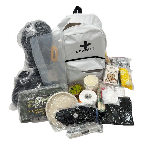 防災バッグセット 32点入り UPDRAFT 1人用 災害対策 防災リュック 防災セット アップドラフト
