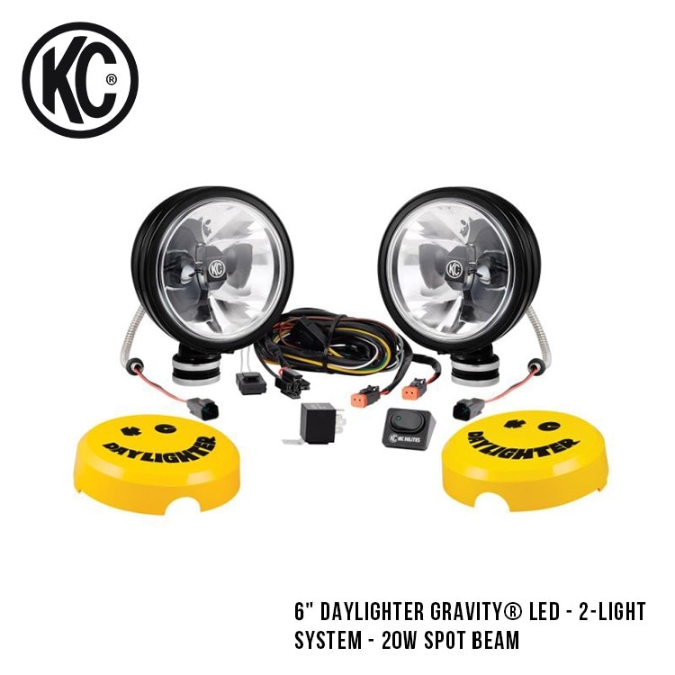 KC HiLiTES 6 Daylighter Gravity LED - 2-Light System - 20W Spot Beam デイライター グラビティ- 20W スポット ビーム ライト システム