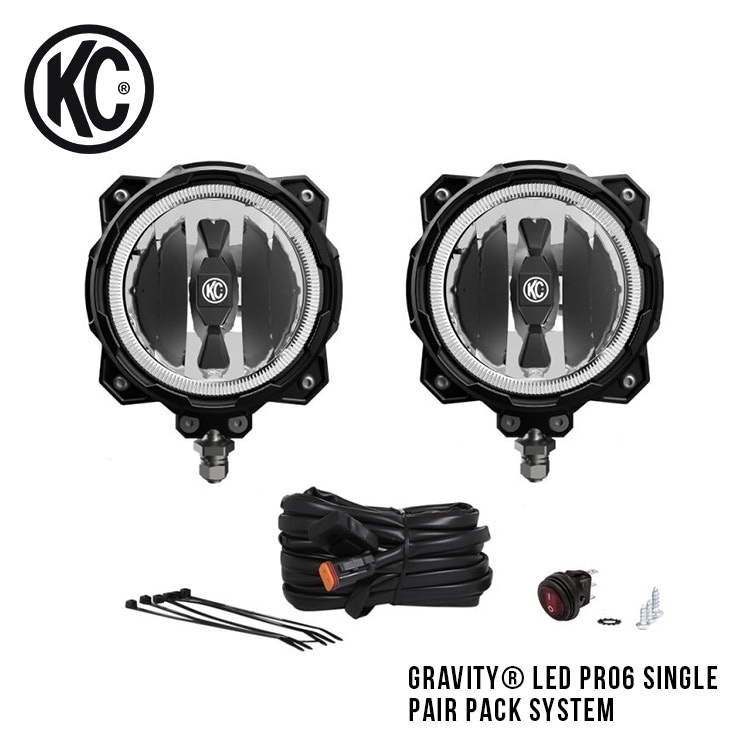 KC HiLiTES 6 Pro6 Gravity LED - Infinity Ring -2-Light System - 20W Wide-40 Beam プロ 6 グラビティ ワイド 40 ビーム ライト システム