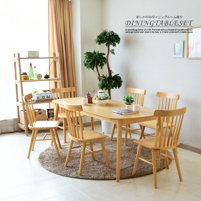 ダイニングテーブルセット 幅180cm 7点セット カントリー ヴィンテージ 6人掛け パイン無垢 自然塗装 オイル ダイニングテーブル7点セット 食卓 チェア ダイニングテーブルセット 6人掛け 幅180cm 7点セット