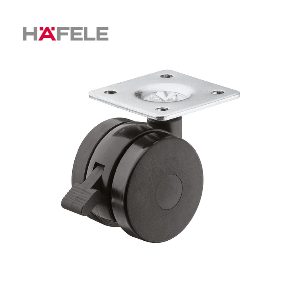 HAFELE ハーフェレ | 家具用キャスター 耐荷重 100 kg 旋回タイプ ブレーキ付【1ロット 4個入り】