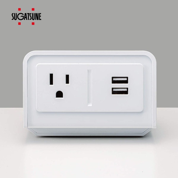 スガツネ | 後付式USB・ACコンセント 18-011-W デスククランプ