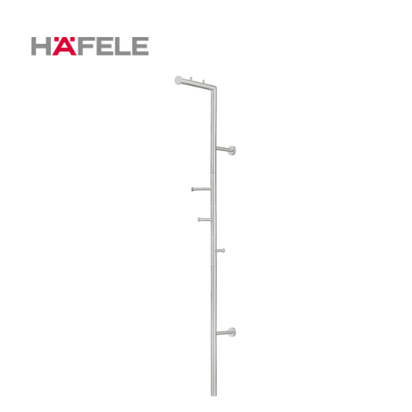 HAFELE ハーフェレ | ワードローブラック, ステンレス, フック3個付き, 壁取付