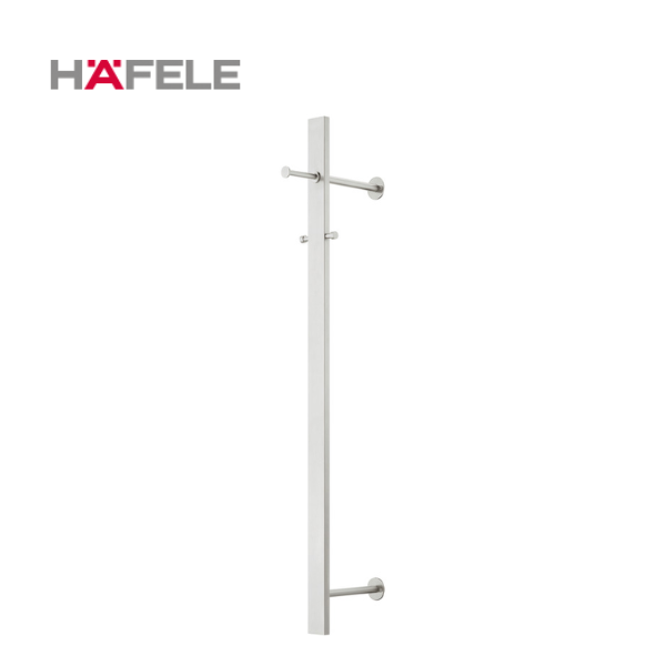 HAFELE ハーフェレ | ワードローブラック, ステンレス, フック2個付き, 壁取付