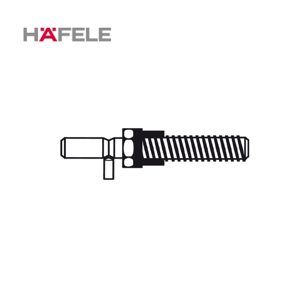 HAFELE ハーフェレ | ドアハンドル屋内用　取付け部品セット, Startec, ガラスドア用, ペアで取付, ストレートサポート