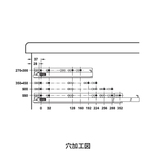 HAFELE ハーフェレ | Grass ダイナムーブ アンダーマウントレール 3段引き ソフトクローズ(4D調整)/チップマチック