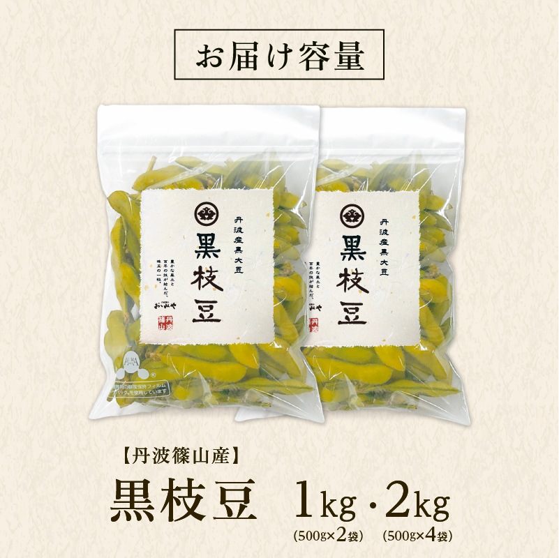 丹波篠山産 黒枝豆【WEB限定】10月中旬(14日頃)より順次発送|【令和8年度産】黒枝豆 1kg(500g×2袋)・2kg(500g×4袋)