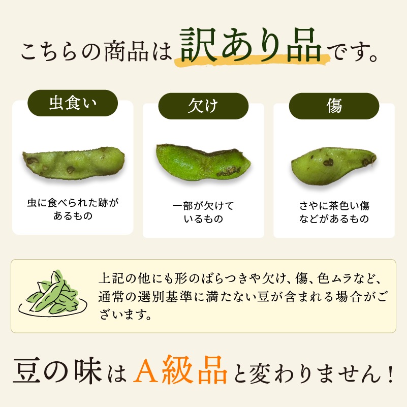 訳あり黒枝豆【WEB限定】10月中旬（14日頃）より順次発送｜【令和8年度産】丹波篠山産 訳あり黒枝豆 3kg (1箱)・５kg (1箱)