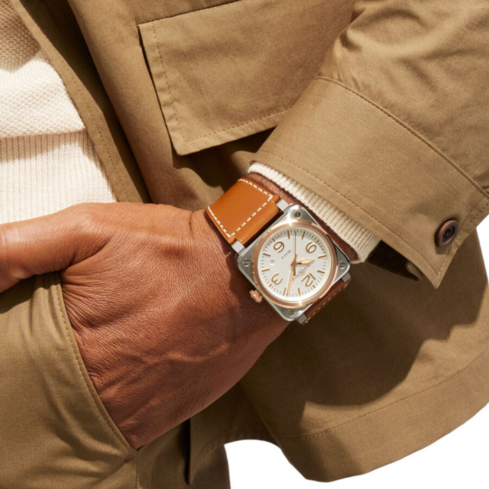 Bell＆Ross ベル＆ロス BR 03 WHITE STEEL＆GOLD BR03A-WH-STPG/SCA