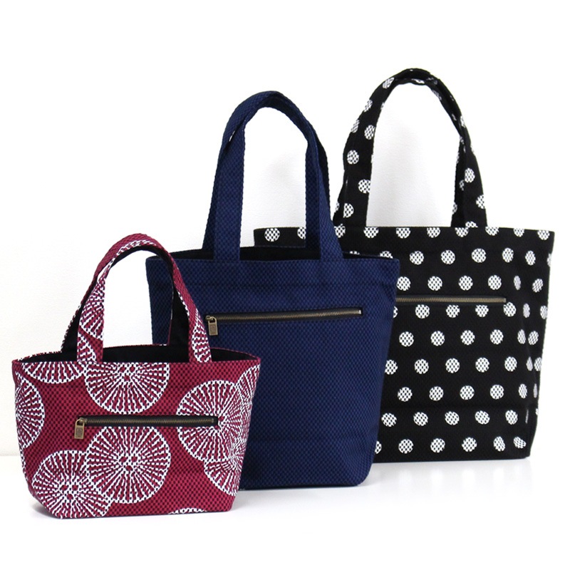 刺子織トートバッグ L 水玉 【全5色】