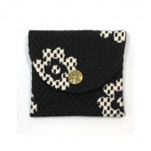 刺子織小銭入れ　クローバー/黒|-1000円|価格帯から探す