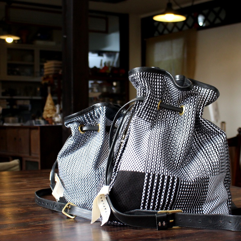 刺子織巾着ショルダーバッグ 日本販売店舗 太田旗店のショルダーバッグ トートバッグ