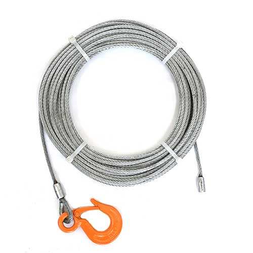 メッキウインチワイヤロープ 6mm×30m 片0.5tフック 片エンド メッキウインチワイヤロープ 6mm×30m 片0.5tフック 片エンド