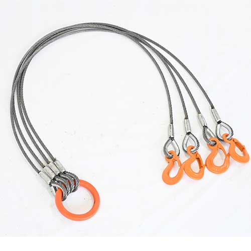 玉掛策 JIS 径10ｍｍ 長1.5ｍ 荷重2.0t ４点吊 ワイヤーロープスリング J4-10-15