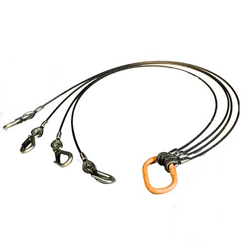 玉掛策 JIS 径6ｍｍ 長2.5ｍ 荷重0.8t４点吊 ワイヤーロープスリング J4-6-25