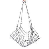 リング付き ワイヤーモッコ 2.5m角 120mm目 手/枠12mm(4分)ー升9mm(3分）ワイヤロープ