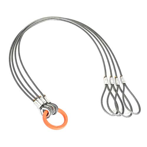 玉掛策 4点吊 10mm×4m 片アイ JIS規格 荷重2ton ワイヤーロープ