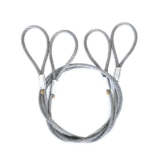 玉掛策 径20ｍｍ 長4.0ｍ 2本セット 両アイ ロック加工 ワイヤーロープ JIS規格 JRK-20-4