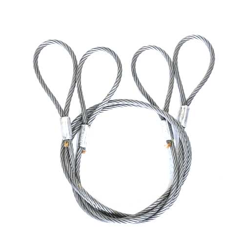玉掛索 径28mm 長5.0m 2本セット 両アイ ロック加工 ワイヤーロープ