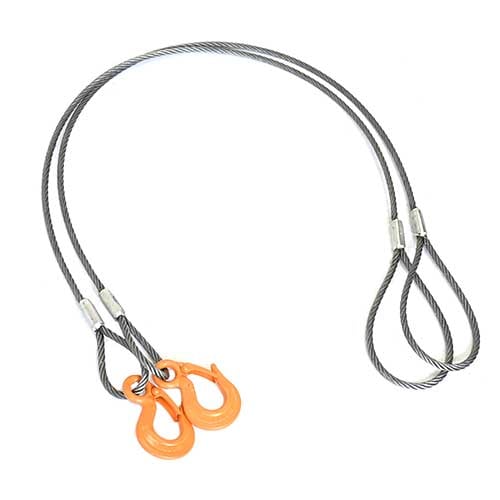 玉掛策 JIS 径9mm 長さ8.0m 2本セット ロック加工 片アイ 片フック