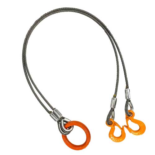 玉掛索 JIS 径9ｍｍ 長8.0ｍ 荷重1.0t ２点吊 ワイヤーロープスリング J2-9-8