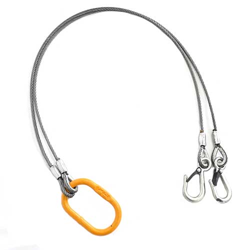 玉掛索 JIS 径6ｍｍ 長8.0ｍ 荷重0.55t ２点吊 ワイヤーロープスリング J2-6-8