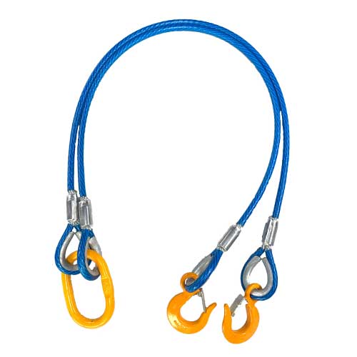 被覆PVC 青 JIS 径12ｍｍ 長8.0ｍ 荷重1.9t ２点吊 ワイヤーロープスリング キトーフック／リング 2BL-P12K-8