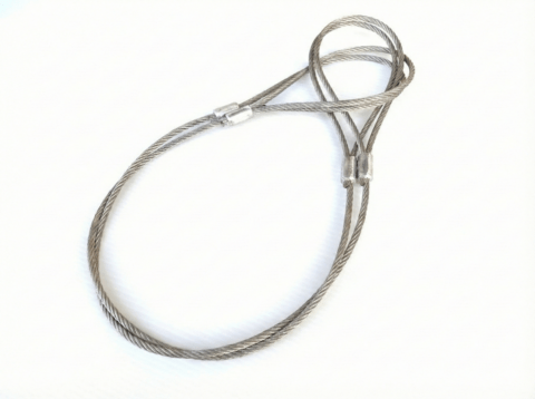 台付ワイヤロープ 規格外 12m(4分)×1m～8ｍ 2本セット ロック加工 固定ワイヤー 台付けワイヤー DKR-12-1