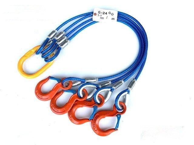 ４点吊ワイヤー 被覆 9mm-11mm×1.5ｍ キトー 大洋製器 使用荷重 1.7t 玉掛 クレーン フック リング 吊り金具 kt4p-15