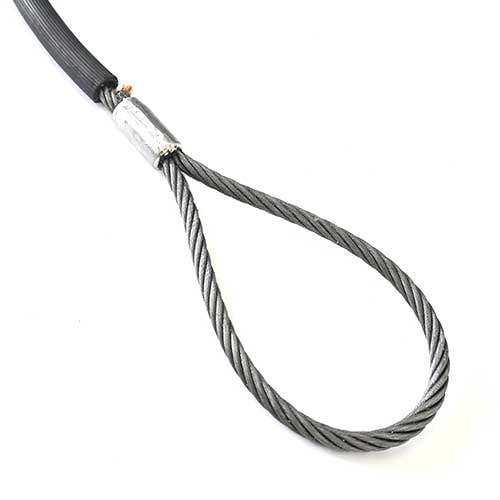 玉掛策 JIS ホース入 12mm×7m 2本セット ロック加工(カシメ） 吊りワイヤー 台付けワイヤー JRK-H-12-7-2P