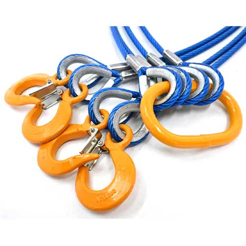 径12-14mm(4分)×3m 4点吊 被覆 PVC キトー 使用荷重3.2t JIS規格