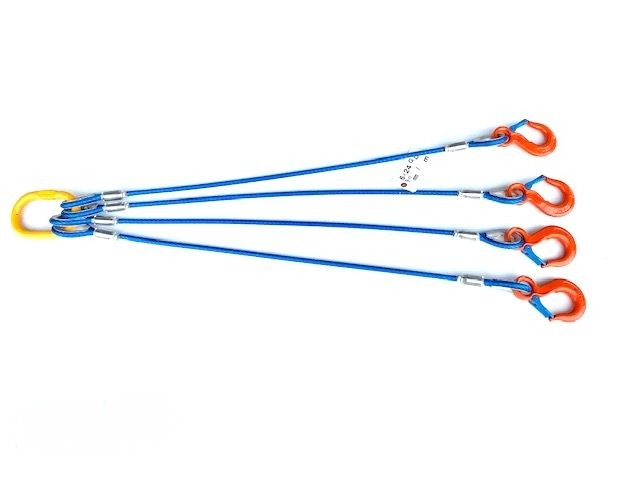 ４点吊ワイヤー 被覆 9mm-11mm×2ｍ キトー 大洋製器 使用荷重 1.7t 玉掛 クレーン フック リング 吊り金具 kt4p-2