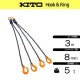 KITO 4点吊 新型 5.0ton用 完品 8㎜×3Mチェーンスリング フック付き 4-C-K-8-3