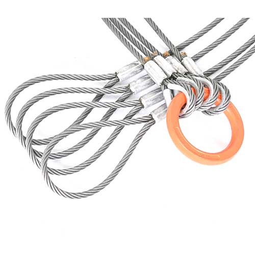 4点吊りワイヤー 玉掛策 4点吊 10mm×4m 片アイ JIS規格 荷重2ton ワイヤーロープ