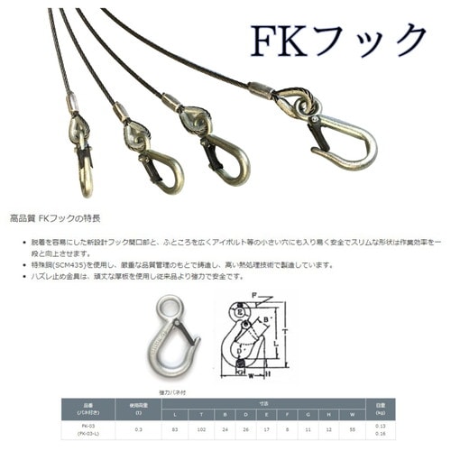 玉掛策 JIS 径6mm 長0.5m 荷重0.55t 2点吊 ワイヤーロープ