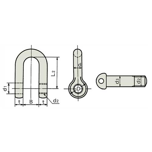 JIS規格 SDシャックル M級 使用荷重：0.4t～16t ねじ込みピンタイプ
