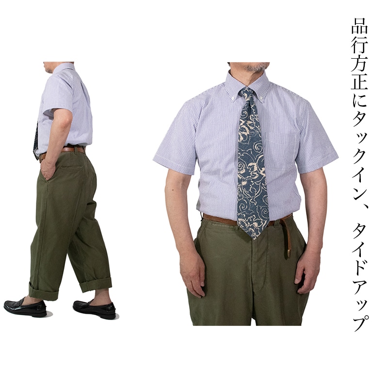 シアサッカー ボタンダウンシャツ 夏物