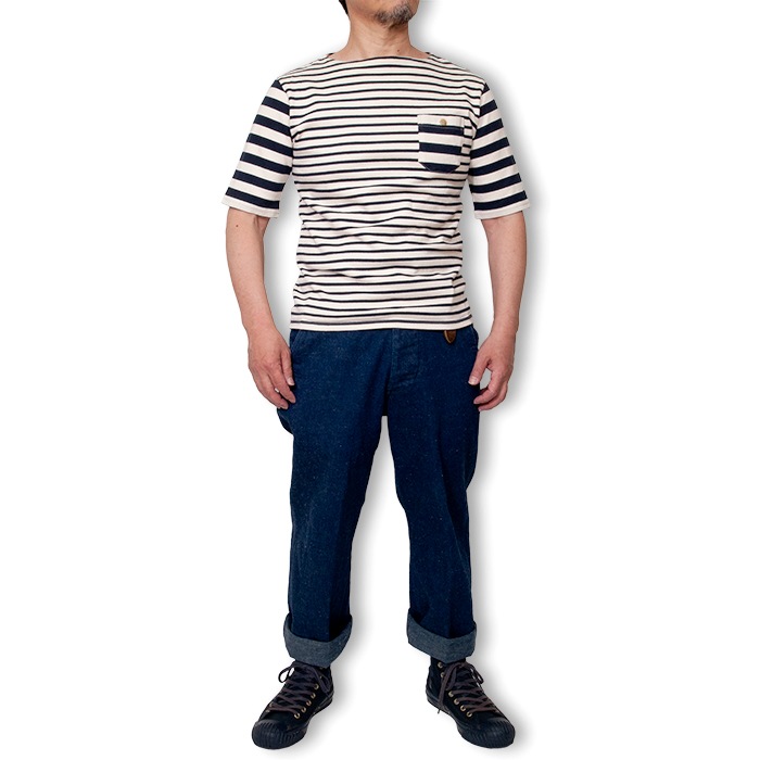 Out Let バスクシャツ メンズ 着こなし ボーダーtシャツ 半袖tシャツ ボートネック グレー ネイビー 夏物 日本製 T Shirt Tシャツ Tシャツ 半袖 オーディナリートゥルース本店オーディナリートゥルース メンズアパレル通販