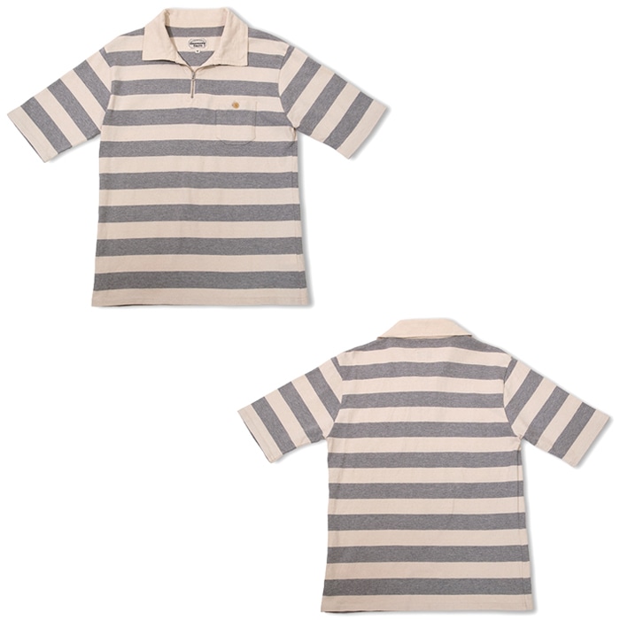 【OUT LET 50%OFF】コットン天竺ボーダー ポロシャツ