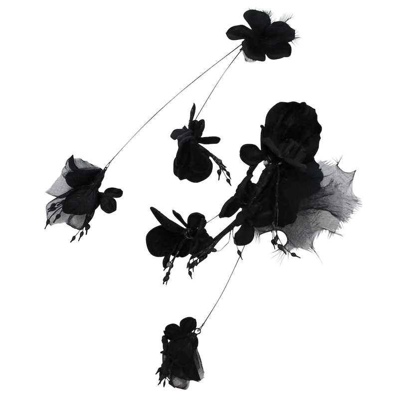 オルガブランカ　ブラックフラワー　イヤリング □SHOPPING,□Accessory(アクセサリー）,Earring(イヤリング